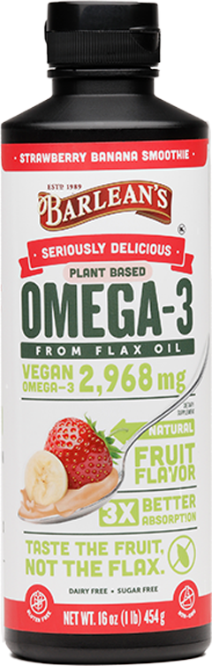 Omega-3 Vegan Strawberry Banana Smoothie 16 oz