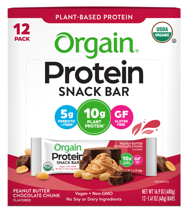 Organic Protein Snack Bar Peanut Butter Chocolate Chunk 12 Bars