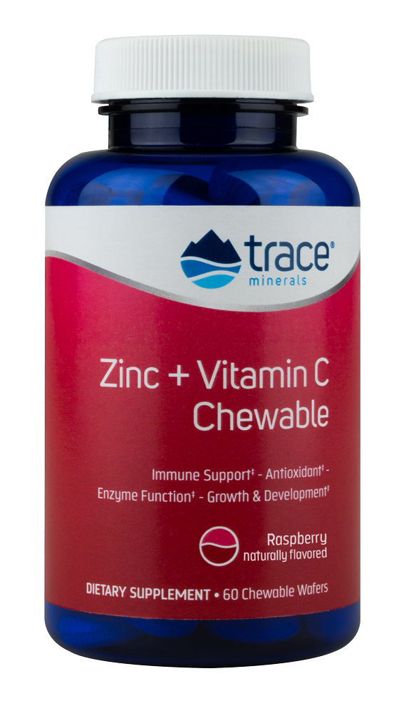 Zinc + Vitamin C Chewable Raspberry Flavor 60 Chewable Wafers