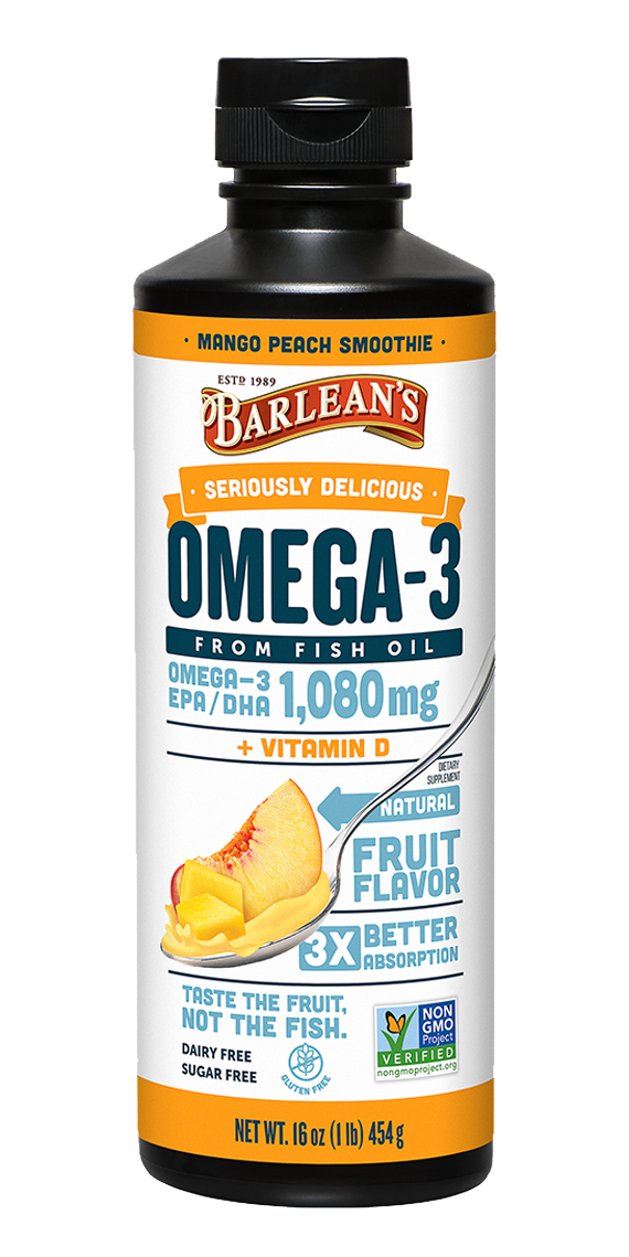 Seriously Delicious Omega-3 Mango Peach Smoothie 16 oz